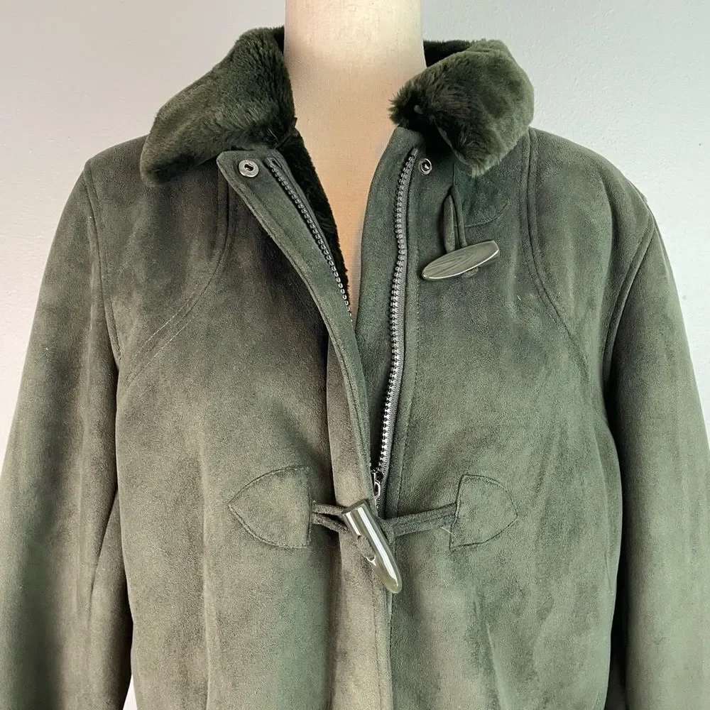 Gallery Women's Green Toggle Coat Size M EUC